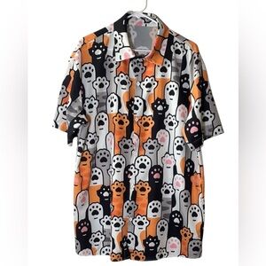 Men's cat paw print shirt